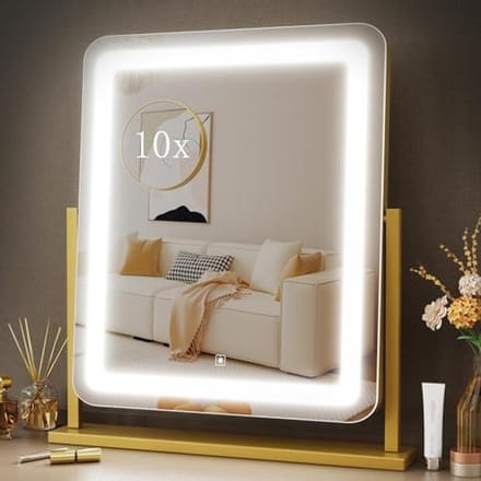 Verlichte Make-up Spiegel - Hollywood Spiegel - Precisie Make-up - Intelligente Touch Bediening - 39 cm Lang - Zilver