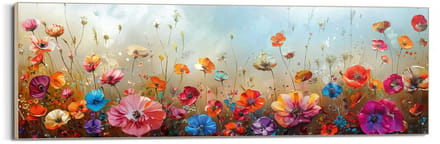 Schilderij Bloemenzee - 52 x 156 - Hout - REINDERS