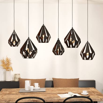 EGLO Carlton 1 Hanglamp - E27 - 145,5 cm - Zwart|Koper