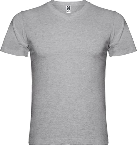 Heather Grijs T-shirt 'Samoyedo' met V-hals merk Roly maat M