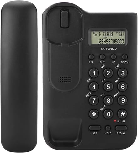 Wired Desktop Wall Phone - Landline Telefoon - Communicatie & Milieu (Zwart)