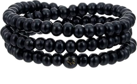 Fako Bijoux® - Buddha Armband - Sandelhout - Classic - 6mm - Zwart