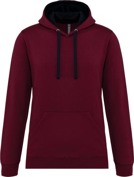 Kariban Hooded sweater met contrasterde capuchon K446 - Wine / Navy - M