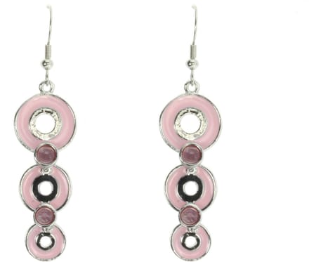 Behave - Oorhangers dames - Geometrisch roze design - Nikkelvrij