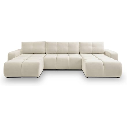 U-bank SOLA met slaapfunctie symmetric chenille bouclé | NADUVI Collection