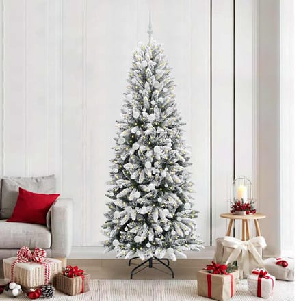 vidaXL - Kunstkerstboom - Wit - 210 - cm - PVC - en - plastic - en - staal - en - PE