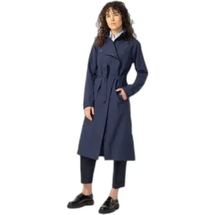 agu Trench Coat Long Regenjas Dames Waterdicht - Marineblauw - Waterkolom 5.000 mm - Afneembare capuchon