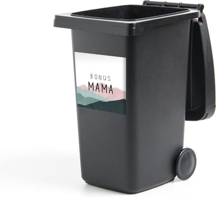 Container sticker Spreuken - Bonus mama - Quotes - Mama - 40x40 cm - Kliko sticker