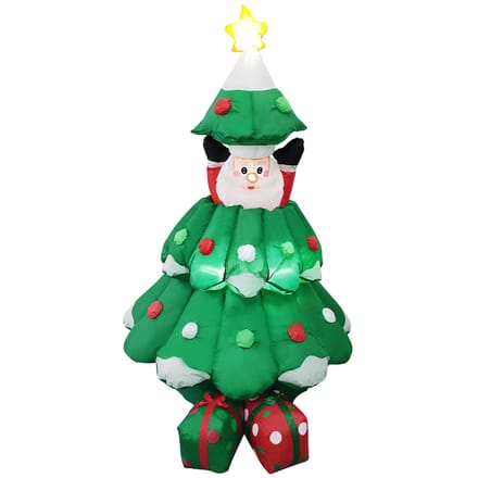 6FT Kerst Opblaasartikelen Hefbare Kerstman Kerstboomvormige LED Opblaasbare Kerstman Requisieten US Plug groen