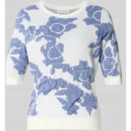 Gebreide pullover in all-over look met 1/2-mouwen