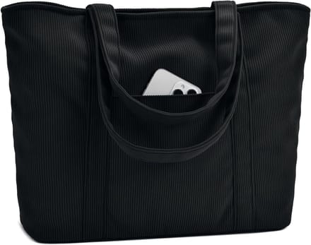 Corduroy Tote Bag Dames Grote Casual Schoudertas voor Laptop 15.6 Inch en A4 Documenten