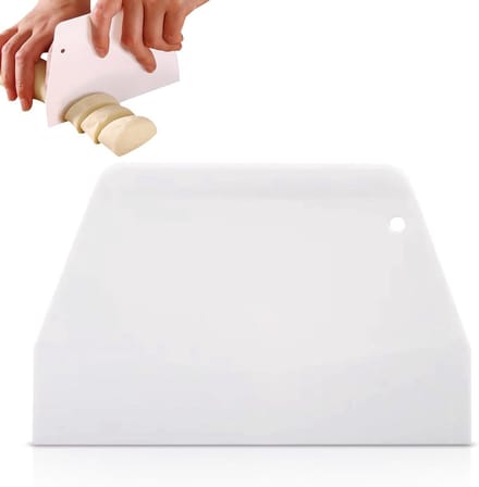Flexibele Trapezium Deegschraper - Grote Deegsnijder voor Brood, Taart en Fondant, 19.3x12.7cm