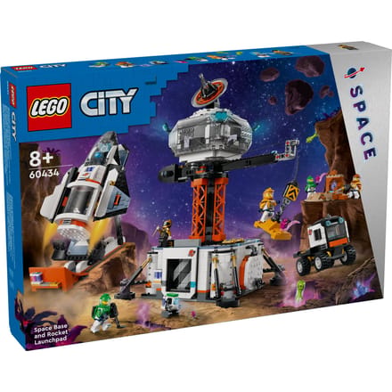 LEGO 60434 City Ruimtebasis en raketlanceringsplatform Speelgoed Raket, Robot en Alien Set