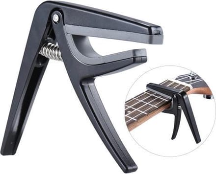 Capo voor ukulele, mandoline en banjo zwart