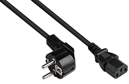 Kabel Netsnoer 0,75 m met Geaarde Stekker Type E+F en C13 Aansluiting - Zwart
