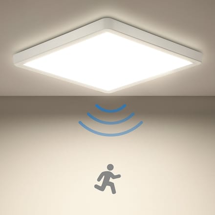 Oraymin LED Plafondlamp Radar Bewegingssensor - 18W 1800LM 4000K IP44 - Ø23cm Hal Trap Garage