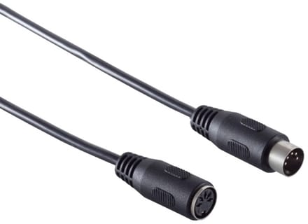 DIN 5-pins audio verlengkabel / zwart - 1,5 meter