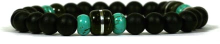 IbizaMen - zwart hout 8mm - turkoois - coconut kraal - 20cm