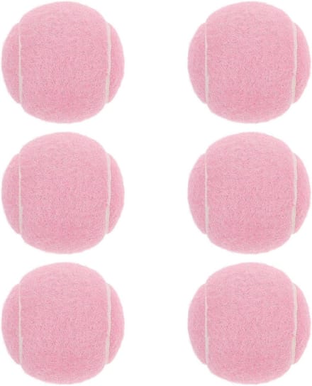 Hondenballen - Apporteerspeelgoed - Training en spel - Bijtbestendig rubber - 6 stuks - Roze
