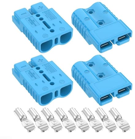 Batterij Connector - Snelle Ontkoppeling - Stroom Aansluiten - Vlamvertragende Behuizing - 4 Stuks - Blauw