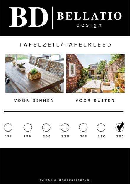 Bellatio Design Tafelkleed - kant patroon - wit - 140 x 300 cm