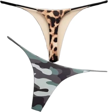 Set van 2 erotische slips – String – Luipaard & Camo Print – Dames – Ondergoed