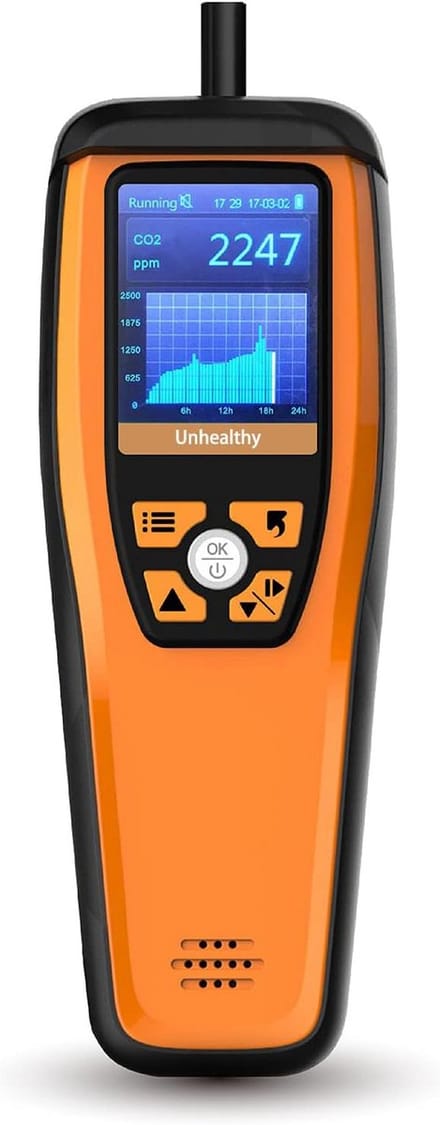 Luchtkwaliteitsmeter - CO2 meter - Binnenlucht Controleren - Meet PM2.5 CO2 - 900 Gram - Zwart