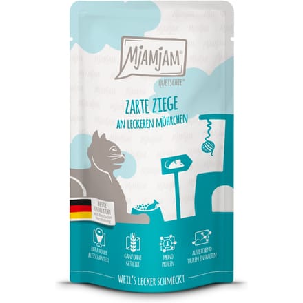 12x125g MjAMjAM Quetschie Geit nat kattenvoer