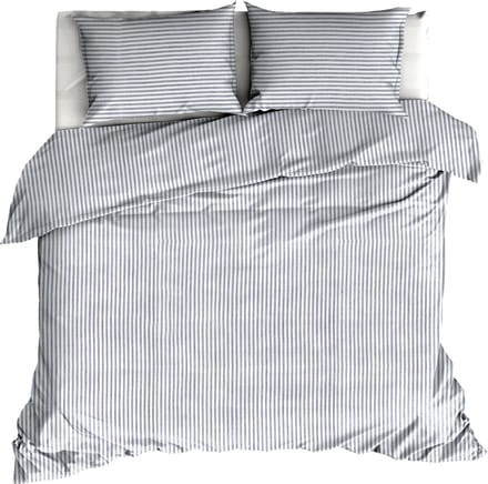 Linolux Dekbedovertrek Vintage Stripe White/Anthracite Lits-jumeaux 260
