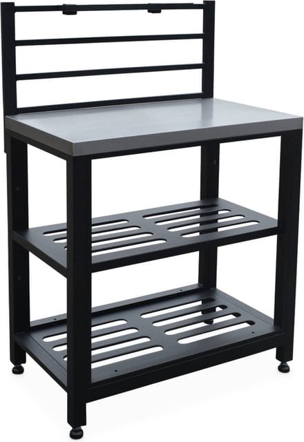 sweeek - Stalen buitenkeuken, grimaud, 80 cm breed met 2 opbergplanken