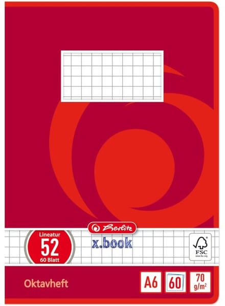 Herlitz 285635 schrijfblok & schrift A6 60 vel Meerkleurig