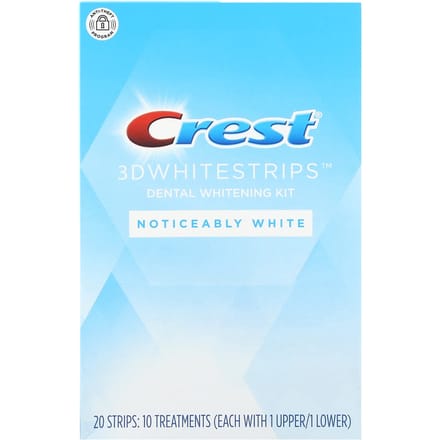 Crest, 3D Whitestrips, Tandenbleekset, Zichtbaar Wit, 20 Strips blue