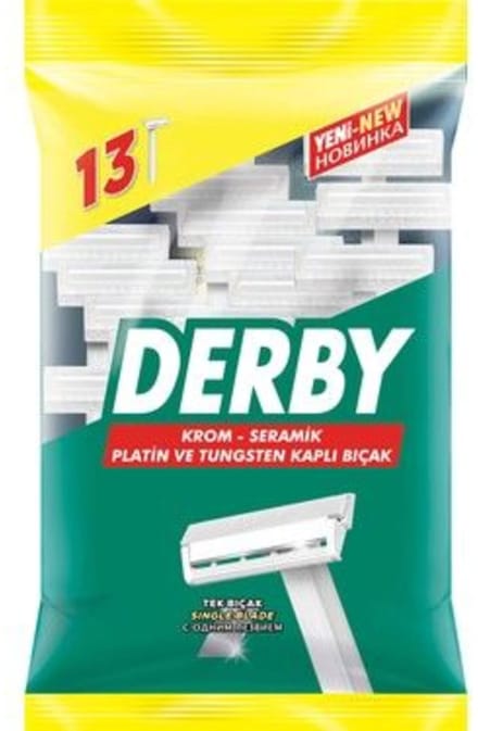 2xDerby Wegwerp Scheermesjes met Enkel Mesje – 13 Stuks