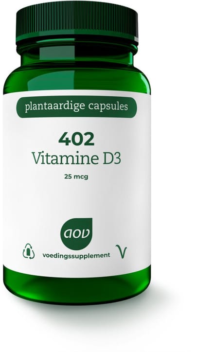 AOV - 402 Vitamine D3 25 mcg - 2 x 60 vegacapsules - Voordeelverpakking