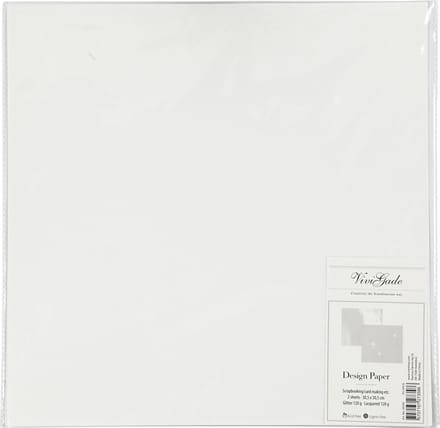 Design papier, vel 30,5x30,5 cm, 120+128 gr, wit, 2 vel/ 1 doos