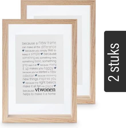 vtwonen - Set van 2 - Fotolijsten - Naturel - Hout - 22x31x4cm