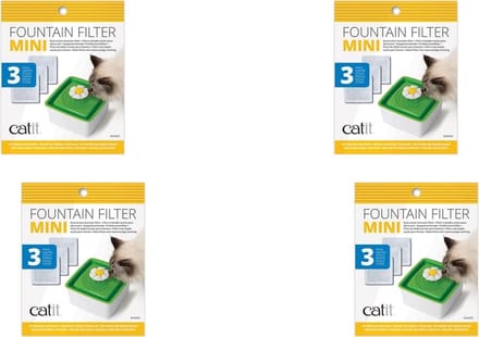 Catit Filters Drinkfontein Mini - Kattendrinkbak - 4 x 15x12x2.5 cm Wit 3 stuks