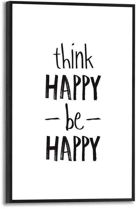Schilderij Think happy, be happy - 30 x 20 - Hout - REINDERS