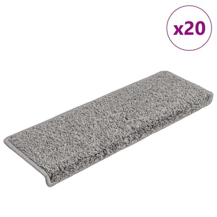 vidaXL - Trapmatten - 20 - stuks - 65x21x4 - cm - Grijs - Rechthoekige - Rand