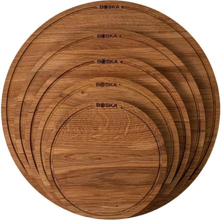 Boska Pizzaplank Friends M - BBQ Accessoires - Eikenhout - Handige opvanggeul - Ã˜ 29 cm
