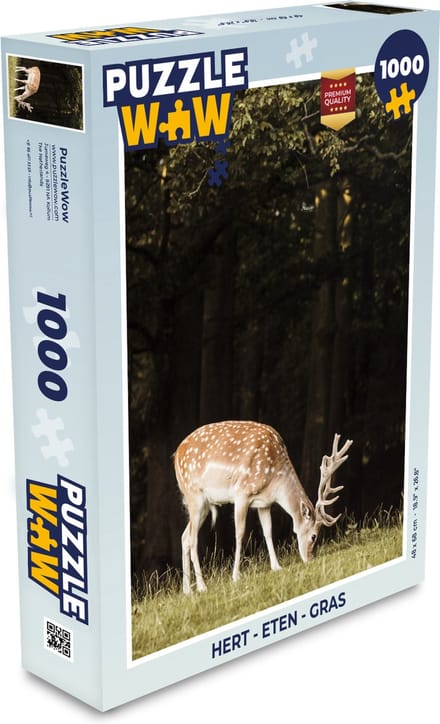 Puzzel Hert - Eten - Gras - Legpuzzel - Puzzel 1000 stukjes volwassenen