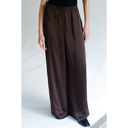 French Connection Bernadetta Satin Wide Leg Pant Bitter Chocolate Bitter Choco Taglia: M | Pantaloni da completo Outlet | Donna | Marrone