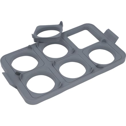 Eierringbakplaat Eierringbakplaat Siliconen Pannenkoekenring met 6 Afneembare Eierringen voor Sandwich gray