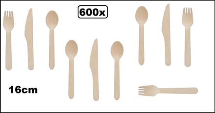 600x Bestekset hout lepel/vork/mes next generation soep dessert ijs restaurant take away diner next generation
