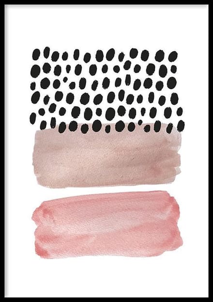 Poster Pink Abstract Stripes - 30x40 cm - Abstract Poster - WALLLL