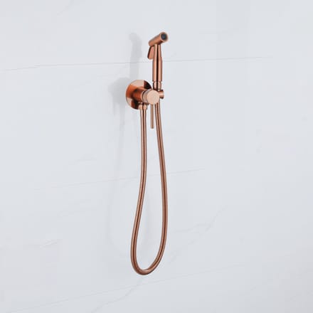 FugaFlow Eccelente Acces Mengkraan Bidetset - handdouchehouder -100cm doucheslang - bidet handdouche - geborsteld koper