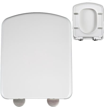 Vierkante Toiletbril - Moderne WC Deksel - Badkamer Vernieuwing - Softclose Sluiting - 43 x 35.5 cm - Wit