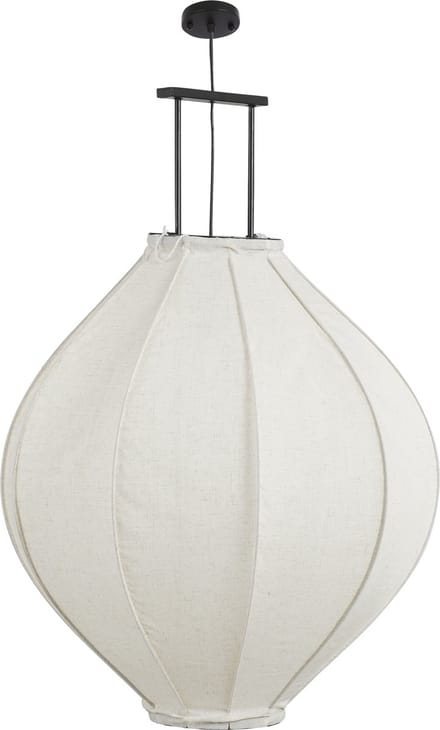 Mica Decorations Pego Hanglamp - H94 x Ø70 cm - Linnen - Off White