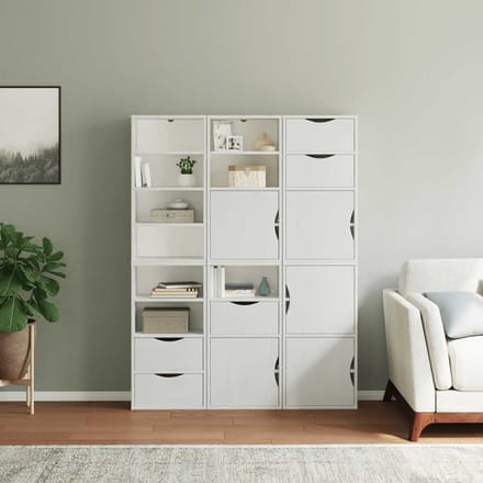 vidaXL - Bijzetkasten - 6 - st - ODDA - 40x24x79 - cm - massief - grenenhout - wit - wit