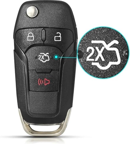 XEOD Autosleutelbehuizing - sleutelbehuizing auto - sleutel - Autosleutel / Geschikt voor: Ford Fusion 4 knops klap sleutel